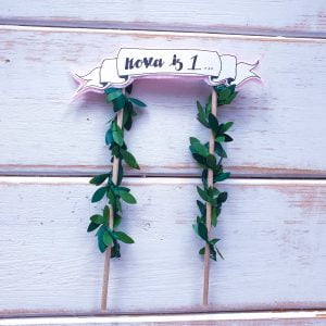 Personalised Leaf Banner Cake Topper