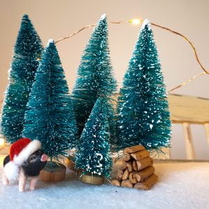 Green miniature Christmas tree...