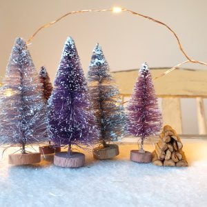 Hand dyed lilac/blue/grey miniature Christmas tree...