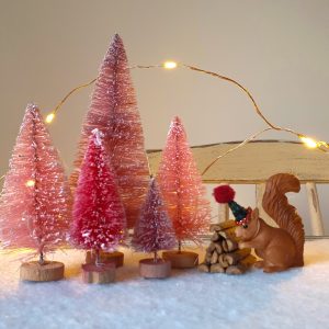 Hand dyed red/pink miniature Christmas tree...