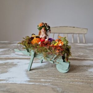 Limited Edition Autumn Harvest Allotment Bunny in Wheelbarrow